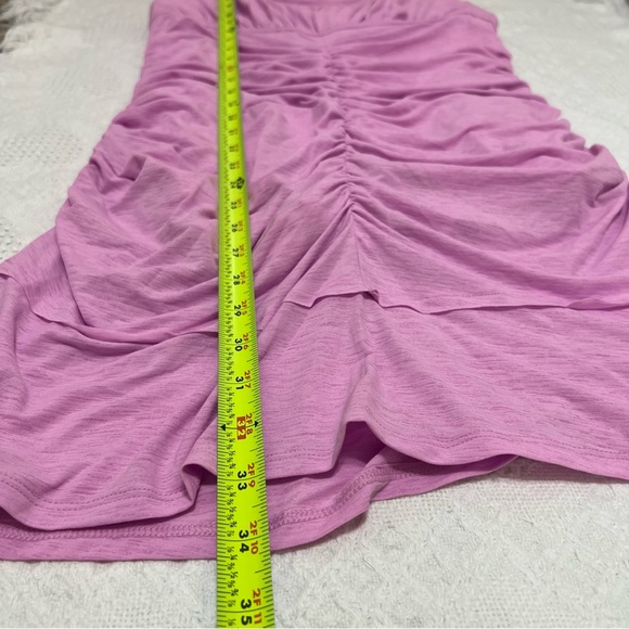 FP Movement Ruched Sleeveless Mini Dress Built-In Shorts Pink Size Large - Picture 13 of 13